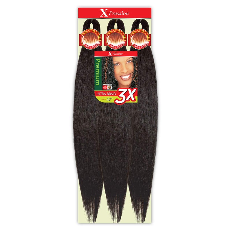x-pression Outre Xpression Pre-Stretched Braiding Hair - 3X's Pack - 42" - Image 2